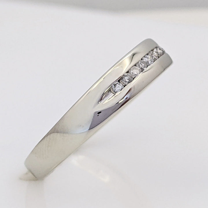 10K WHITE .15 CARAT TOTAL WEIGHT I1 H DIAMOND ROUND (10) ESTATE CHANNEL BAND 2.5 GRAMS
