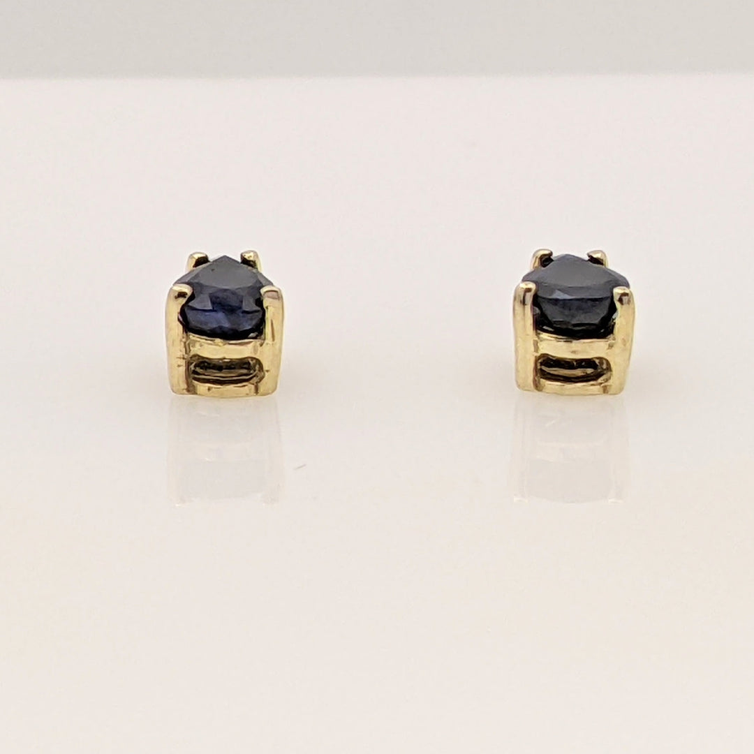 10K SAPPHIRE PEAR (2) ESTATE STUD EARRINGS 0.9 GRAMS