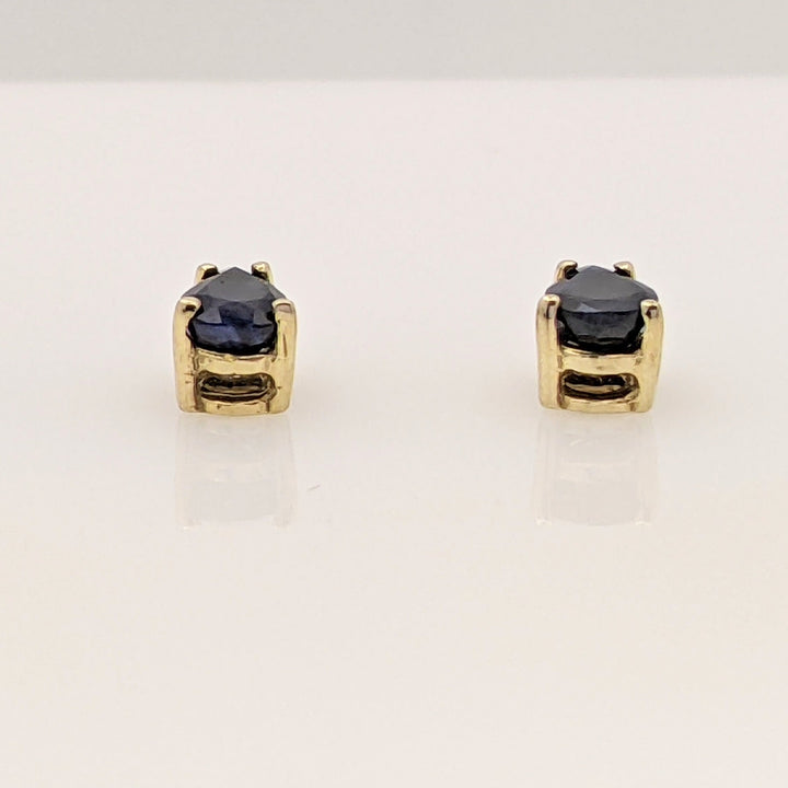 10K SAPPHIRE PEAR (2) ESTATE STUD EARRINGS 0.9 GRAMS