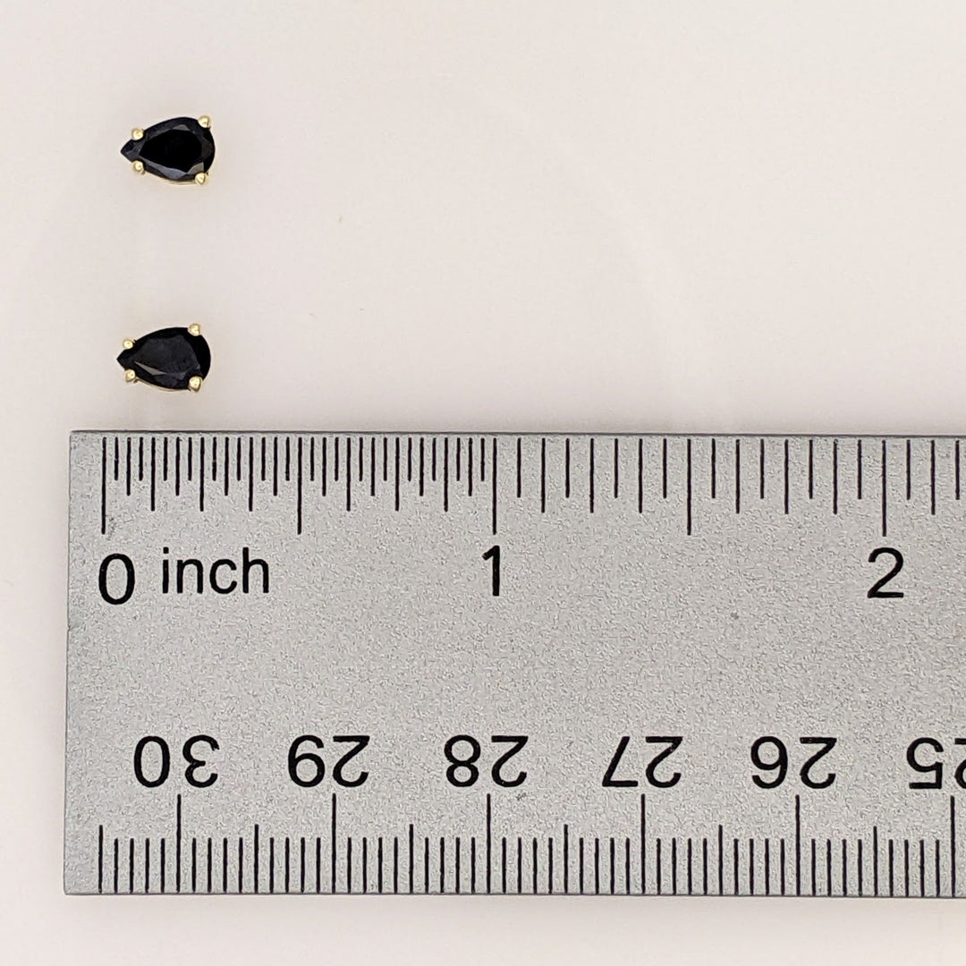 10K SAPPHIRE PEAR (2) ESTATE STUD EARRINGS 0.9 GRAMS
