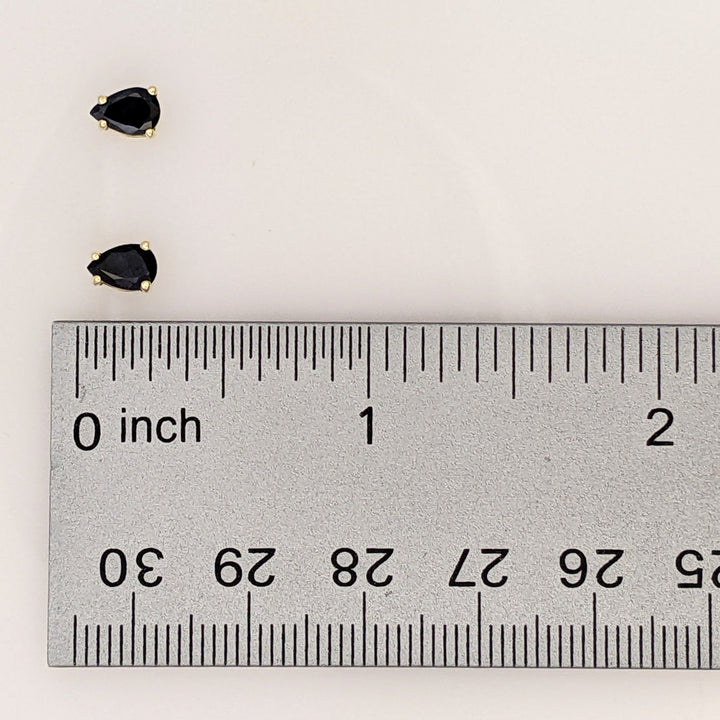 10K SAPPHIRE PEAR (2) ESTATE STUD EARRINGS 0.9 GRAMS