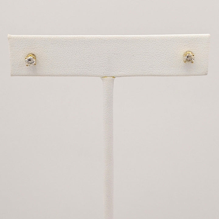 14K .26 CARAT TOTAL WEIGHT I2 I DIAMOND ROUND (2) ESTATE STUD EARRINGS 0.7 GRAMS