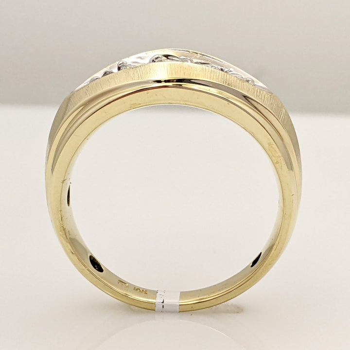 10K .25 CARAT TOTAL WEIGHT I2 H DIAMOND ROUND (5) CHANNEL/PRONG ESTATE BAND 4.8 GRAMS