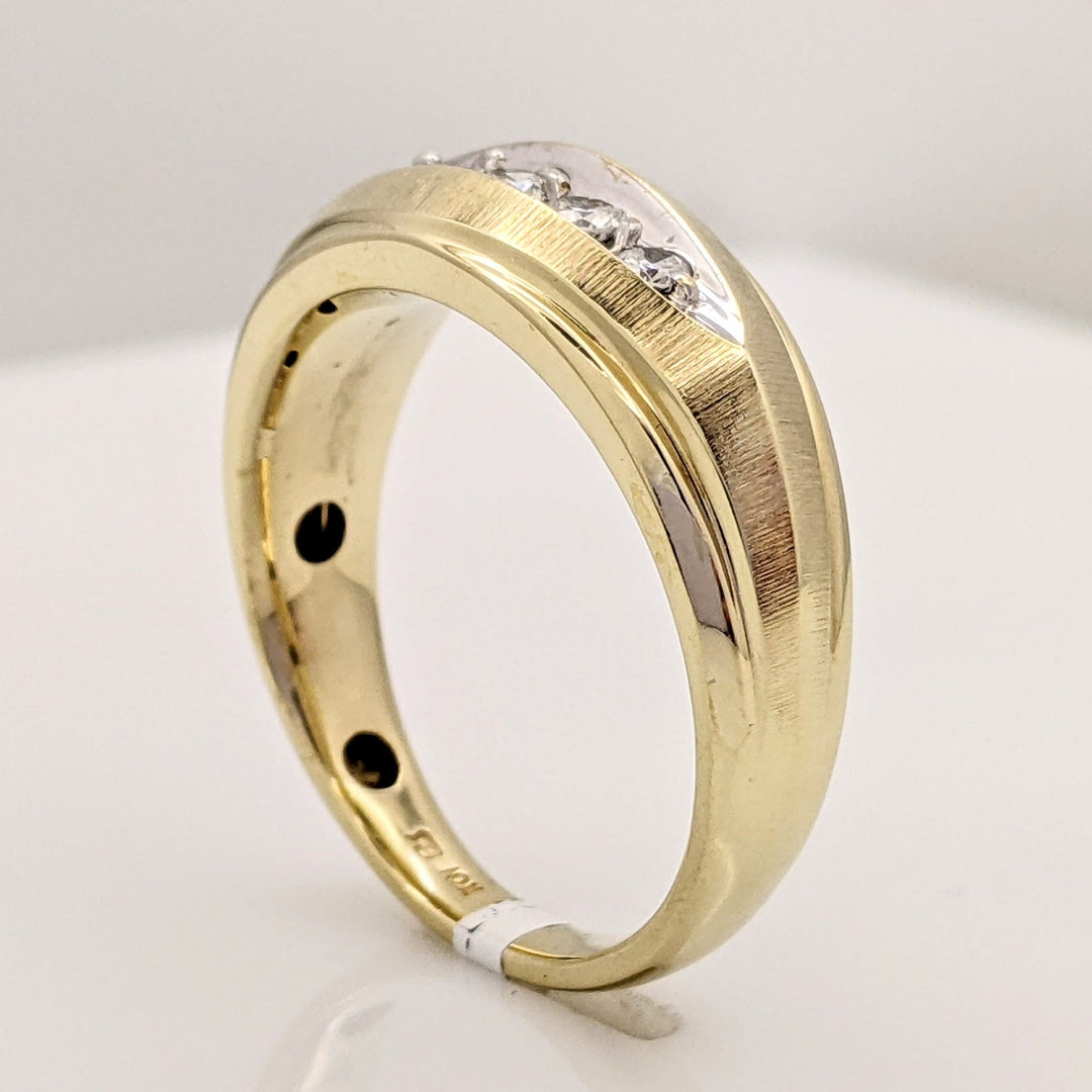 10K .25 CARAT TOTAL WEIGHT I2 H DIAMOND ROUND (5) CHANNEL/PRONG ESTATE BAND 4.8 GRAMS