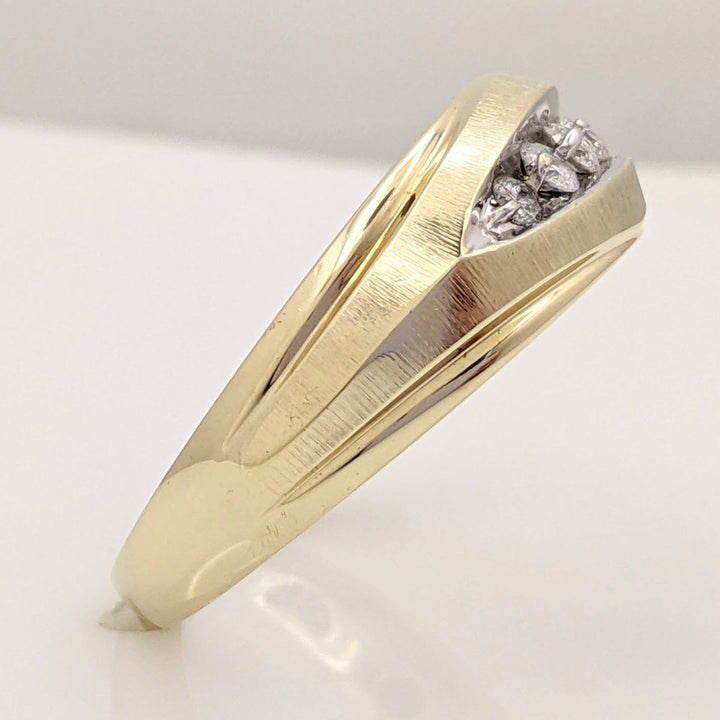 10K .25 CARAT TOTAL WEIGHT I2 H DIAMOND ROUND (5) CHANNEL/PRONG ESTATE BAND 4.8 GRAMS