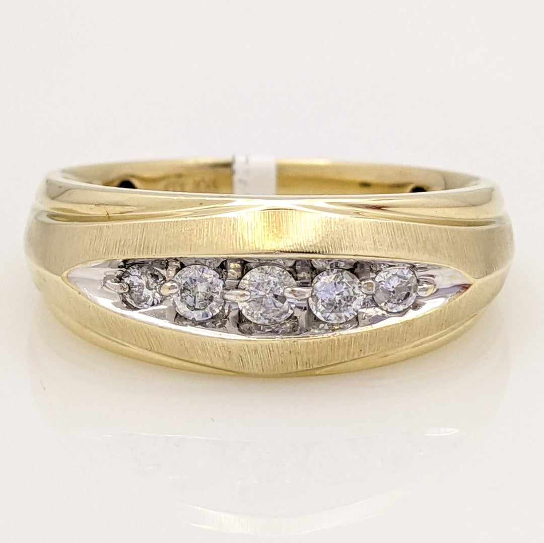 10K .25 CARAT TOTAL WEIGHT I2 H DIAMOND ROUND (5) CHANNEL/PRONG ESTATE BAND 4.8 GRAMS