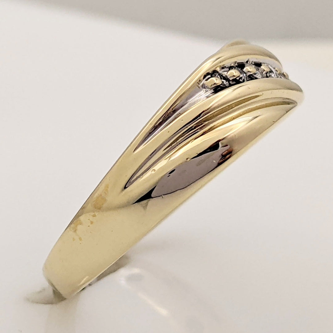 10K .14 CARAT TOTAL WEIGHT I1 H DIAMOND ROUND (7) ESTATE BAND 4.0 GRAMS