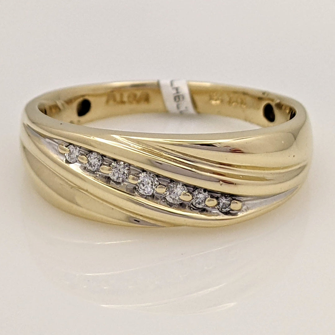 10K .14 CARAT TOTAL WEIGHT I1 H DIAMOND ROUND (7) ESTATE BAND 4.0 GRAMS