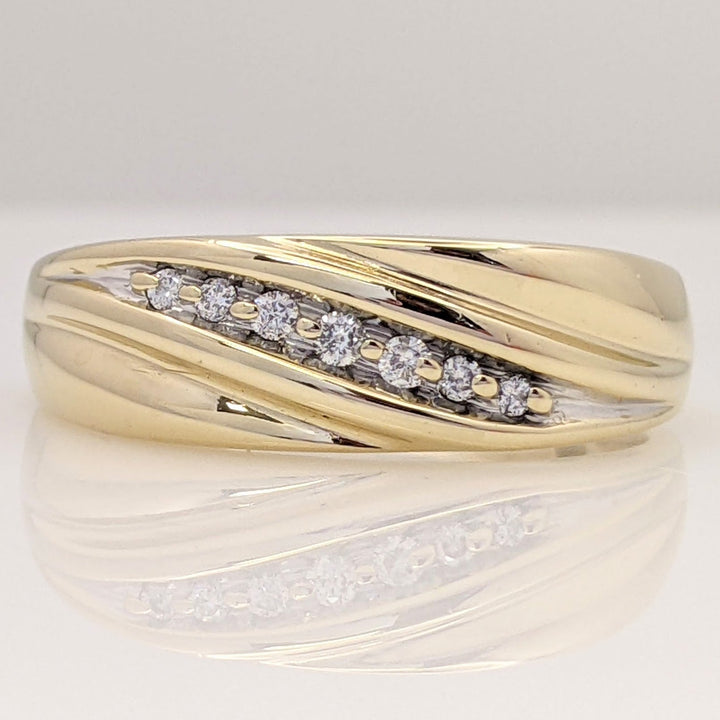 10K .14 CARAT TOTAL WEIGHT I1 H DIAMOND ROUND (7) ESTATE BAND 4.0 GRAMS