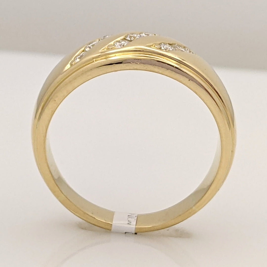 14K .21 CARAT TOTAL WEIGHT VS2 H DIAMOND ROUND (9) 3-ROW CHANNEL ESTATE BAND 8.3 GRAMS