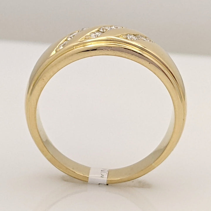 14K .21 CARAT TOTAL WEIGHT VS2 H DIAMOND ROUND (9) 3-ROW CHANNEL ESTATE BAND 8.3 GRAMS