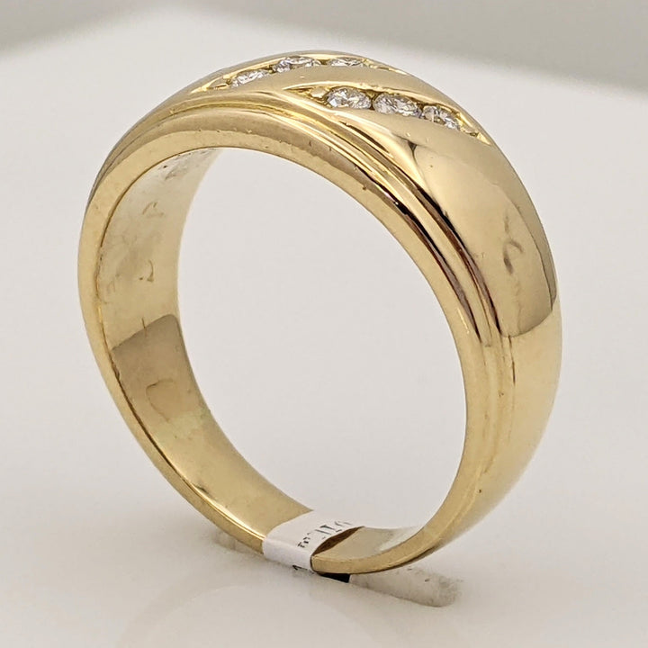 14K .21 CARAT TOTAL WEIGHT VS2 H DIAMOND ROUND (9) 3-ROW CHANNEL ESTATE BAND 8.3 GRAMS