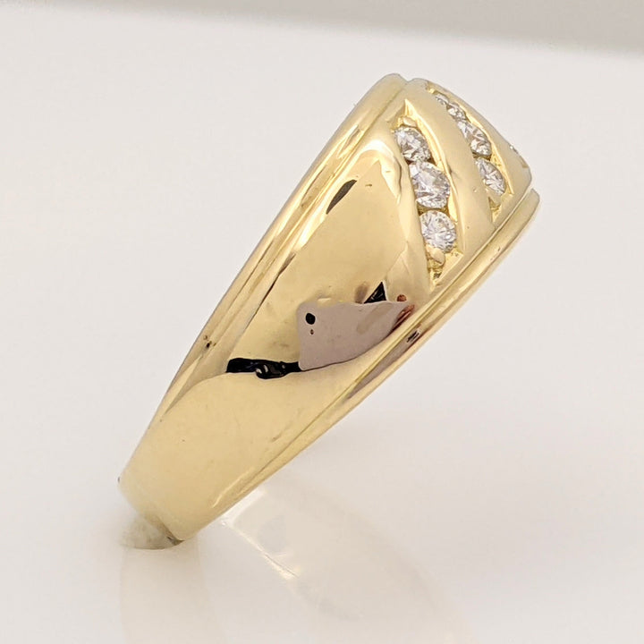 14K .21 CARAT TOTAL WEIGHT VS2 H DIAMOND ROUND (9) 3-ROW CHANNEL ESTATE BAND 8.3 GRAMS
