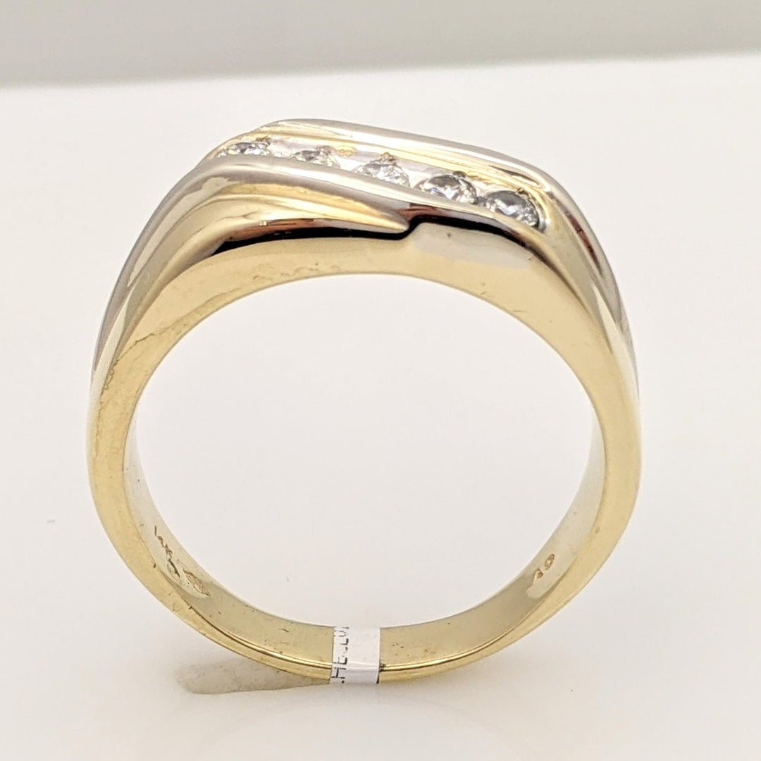 14K .50 CARAT TOTAL WEIGHT SI2 H DIAMOND ROUND (5) ESTATE CHANNEL BAND 13.6 GRAMS