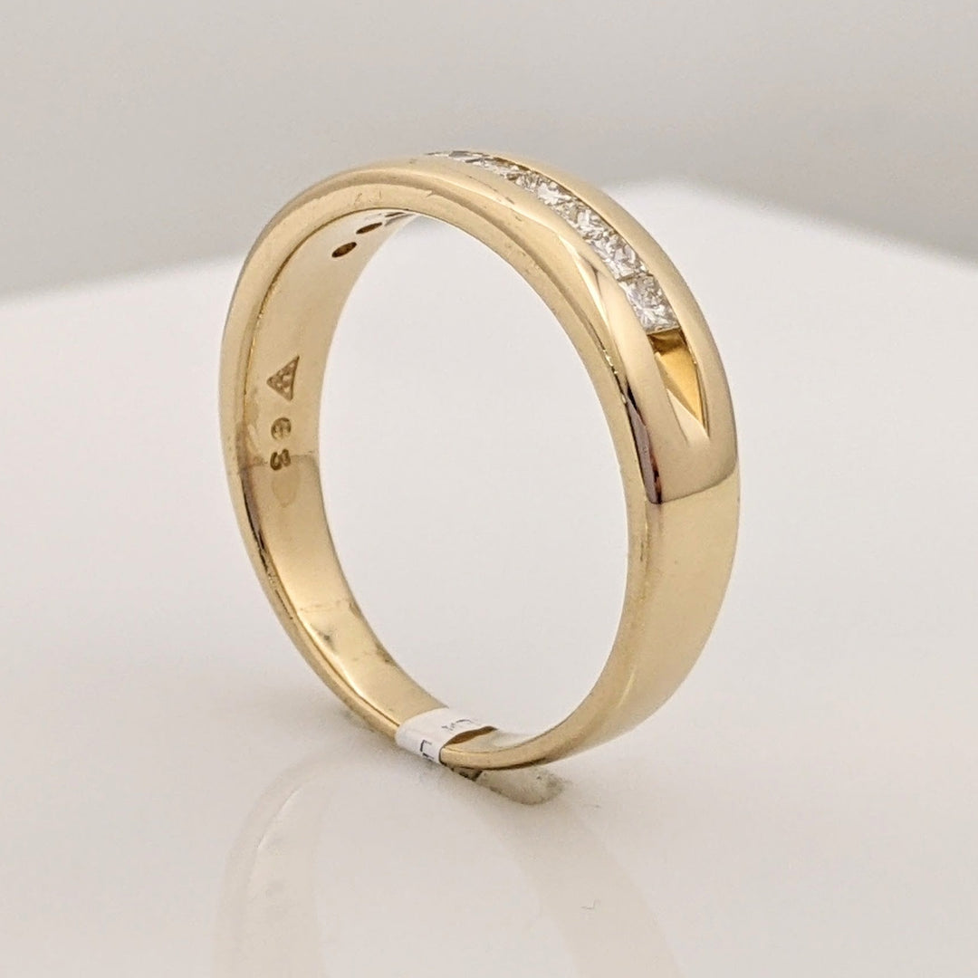 14K .63 CARAT TOTAL WEIGHT SI2 J DIAMOND ROUND (10) ESTATE CHANNEL BAND 5.6 GRAMS
