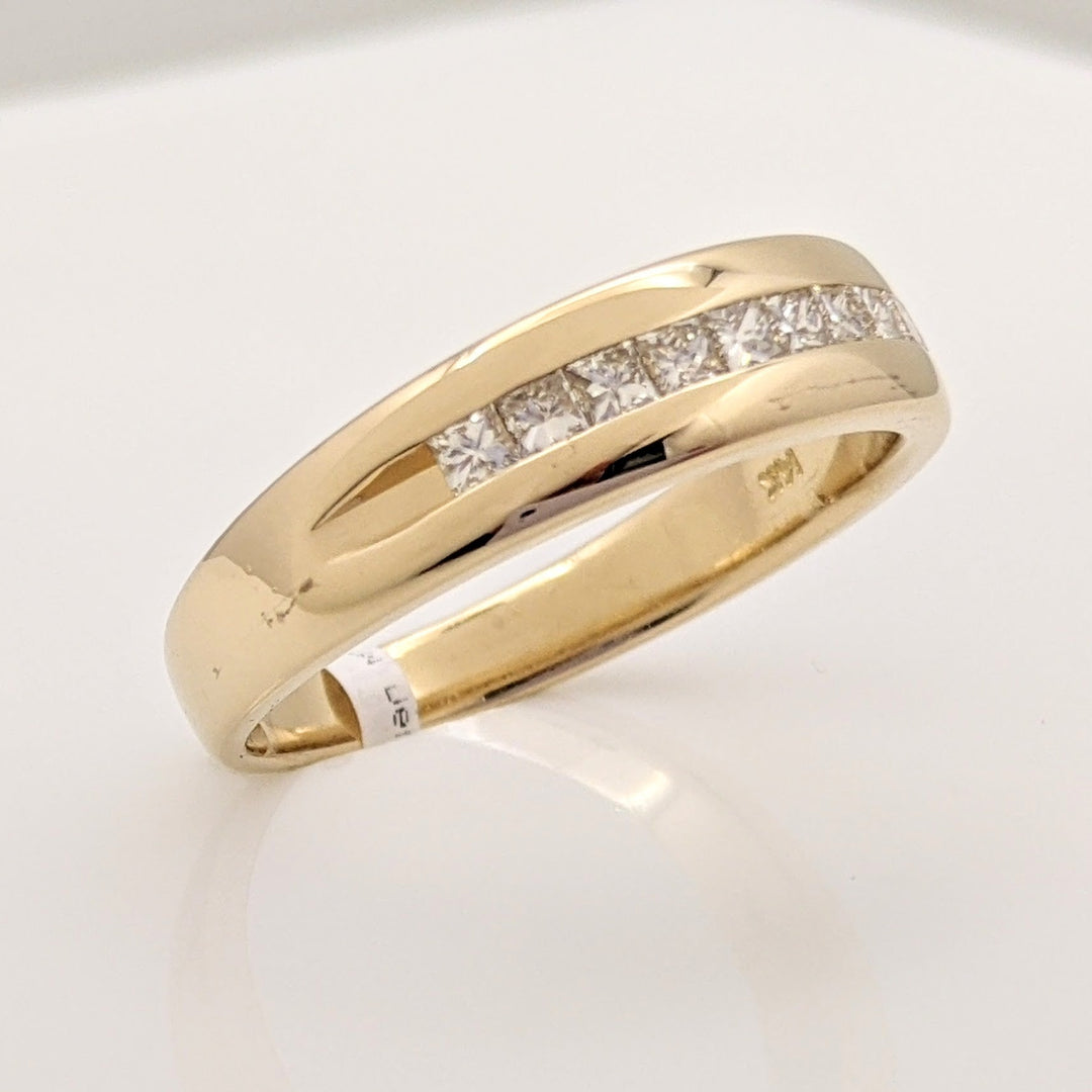 14K .63 CARAT TOTAL WEIGHT SI2 J DIAMOND ROUND (10) ESTATE CHANNEL BAND 5.6 GRAMS