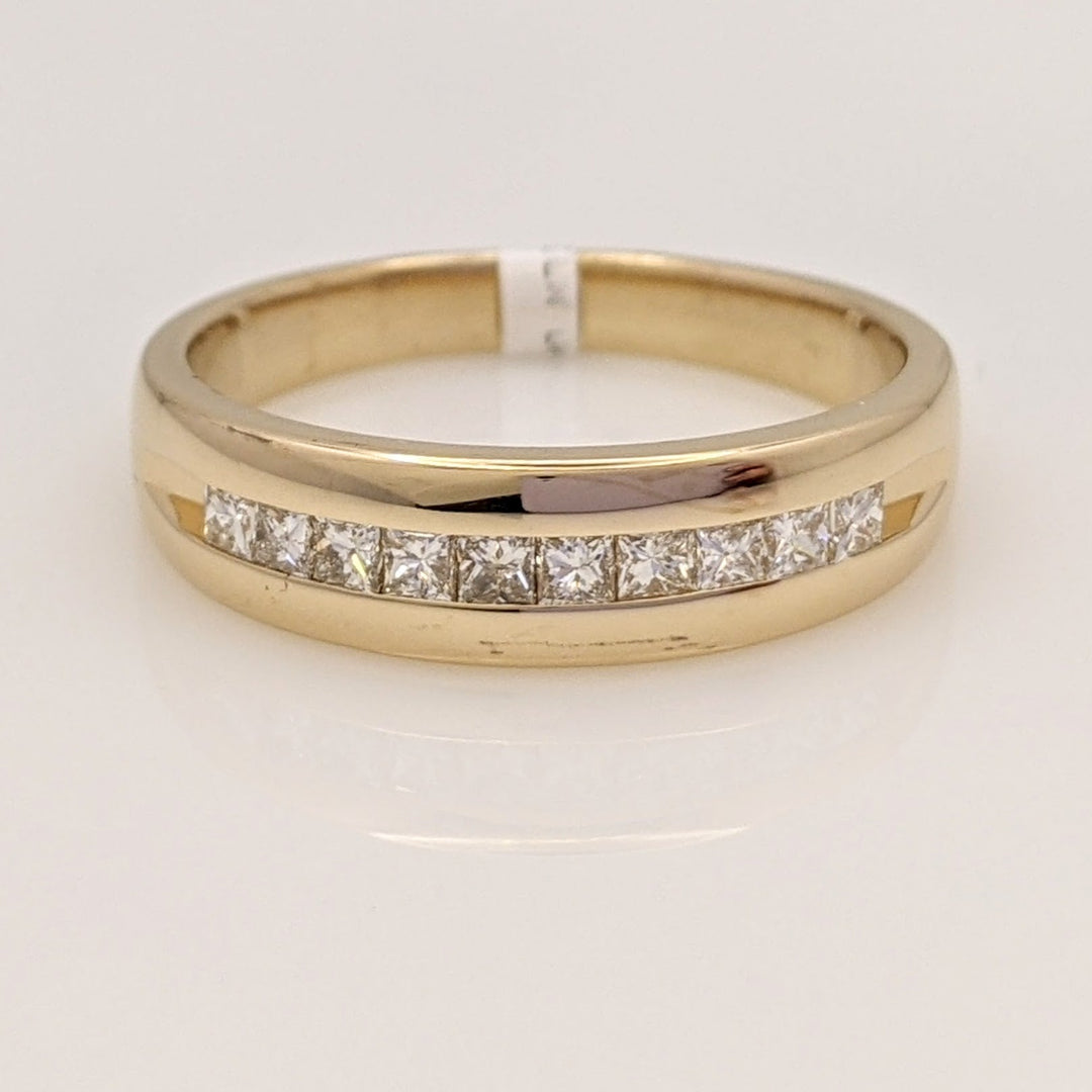 14K .63 CARAT TOTAL WEIGHT SI2 J DIAMOND ROUND (10) ESTATE CHANNEL BAND 5.6 GRAMS