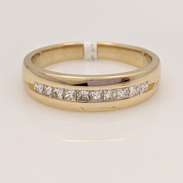 14K .63 CARAT TOTAL WEIGHT SI2 J DIAMOND ROUND (10) ESTATE CHANNEL BAND 5.6 GRAMS