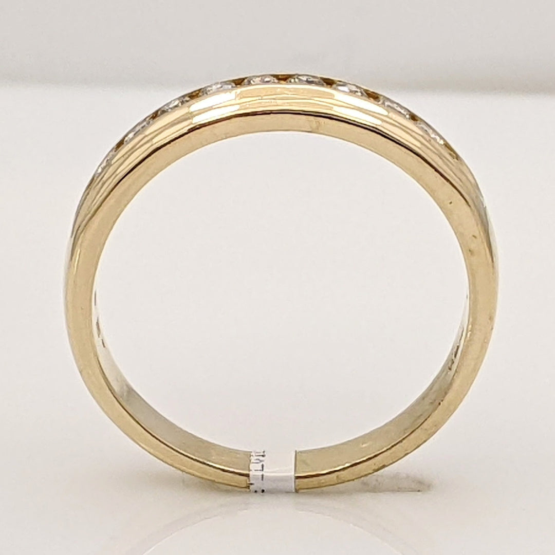 14K .38 CARAT TOTAL WEIGHT I1 I DIAMOND ROUND (9) ESTATE CHANNEL BAND 5.8 GRAMS