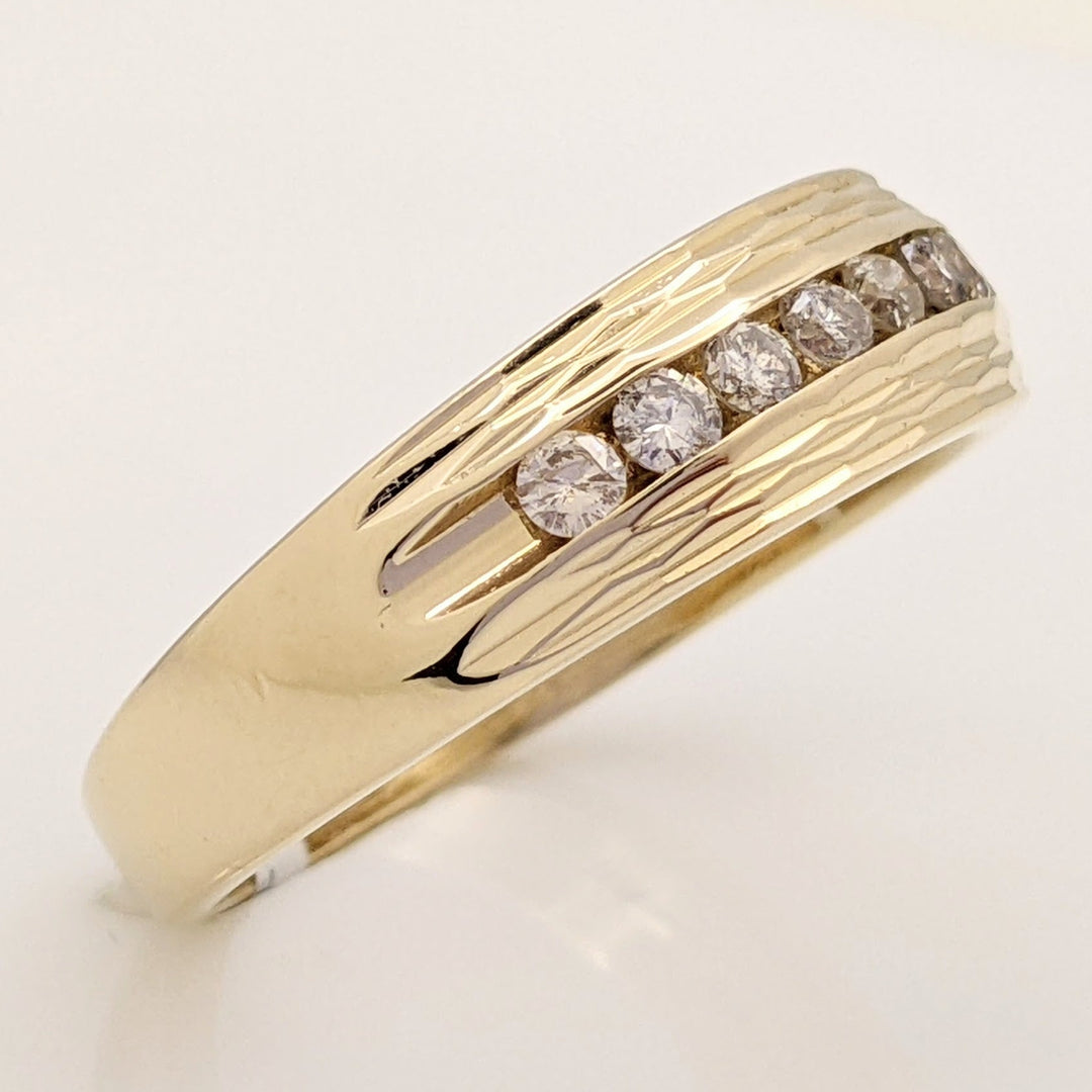14K .38 CARAT TOTAL WEIGHT I1 I DIAMOND ROUND (9) ESTATE CHANNEL BAND 5.8 GRAMS