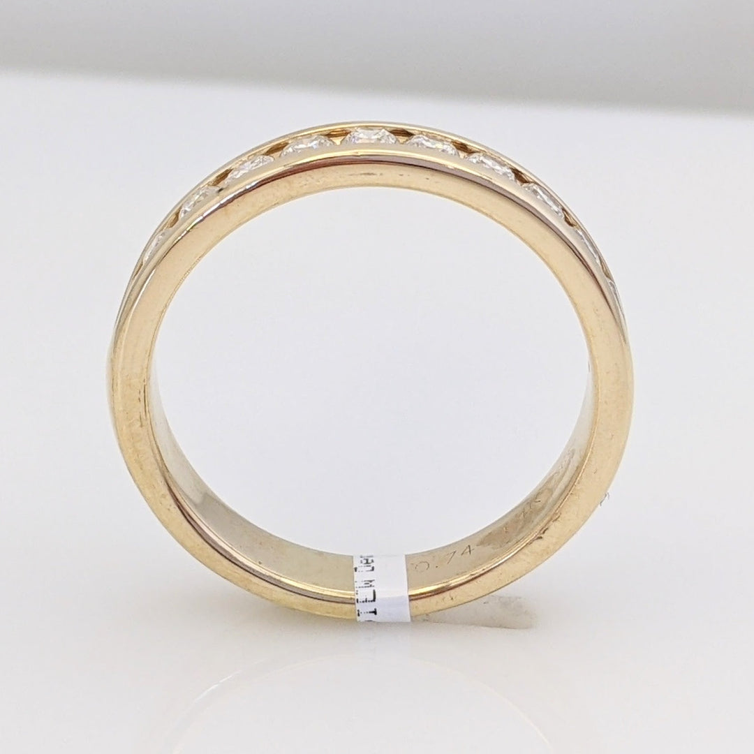 14K .74 CARAT TOTAL WEIGHT SI2 H DIAMOND ROUND (11) ESTATE CHANNEL BAND 5.3 GRAMS