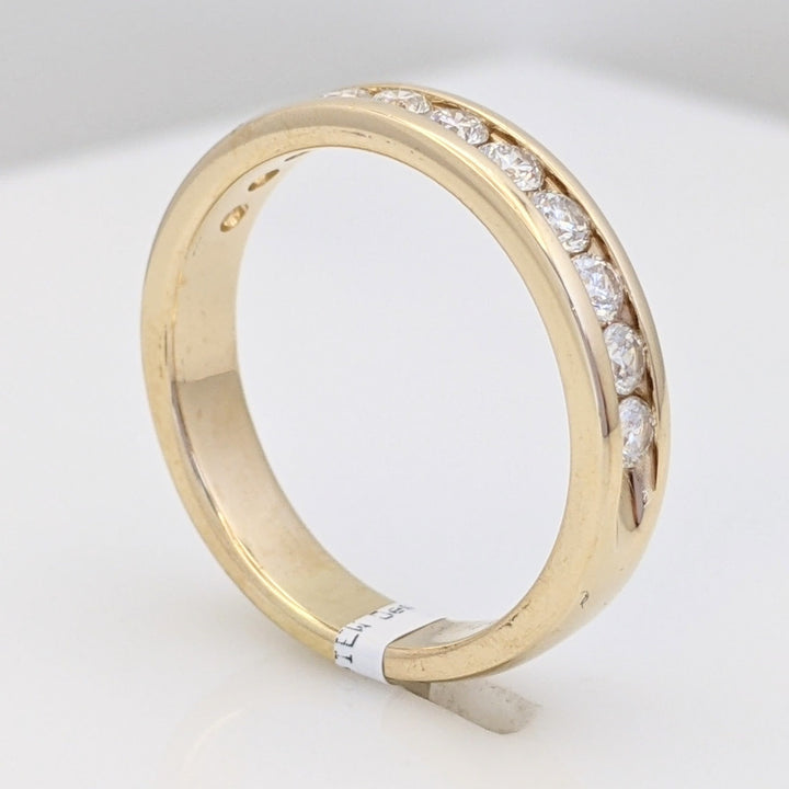 14K .74 CARAT TOTAL WEIGHT SI2 H DIAMOND ROUND (11) ESTATE CHANNEL BAND 5.3 GRAMS