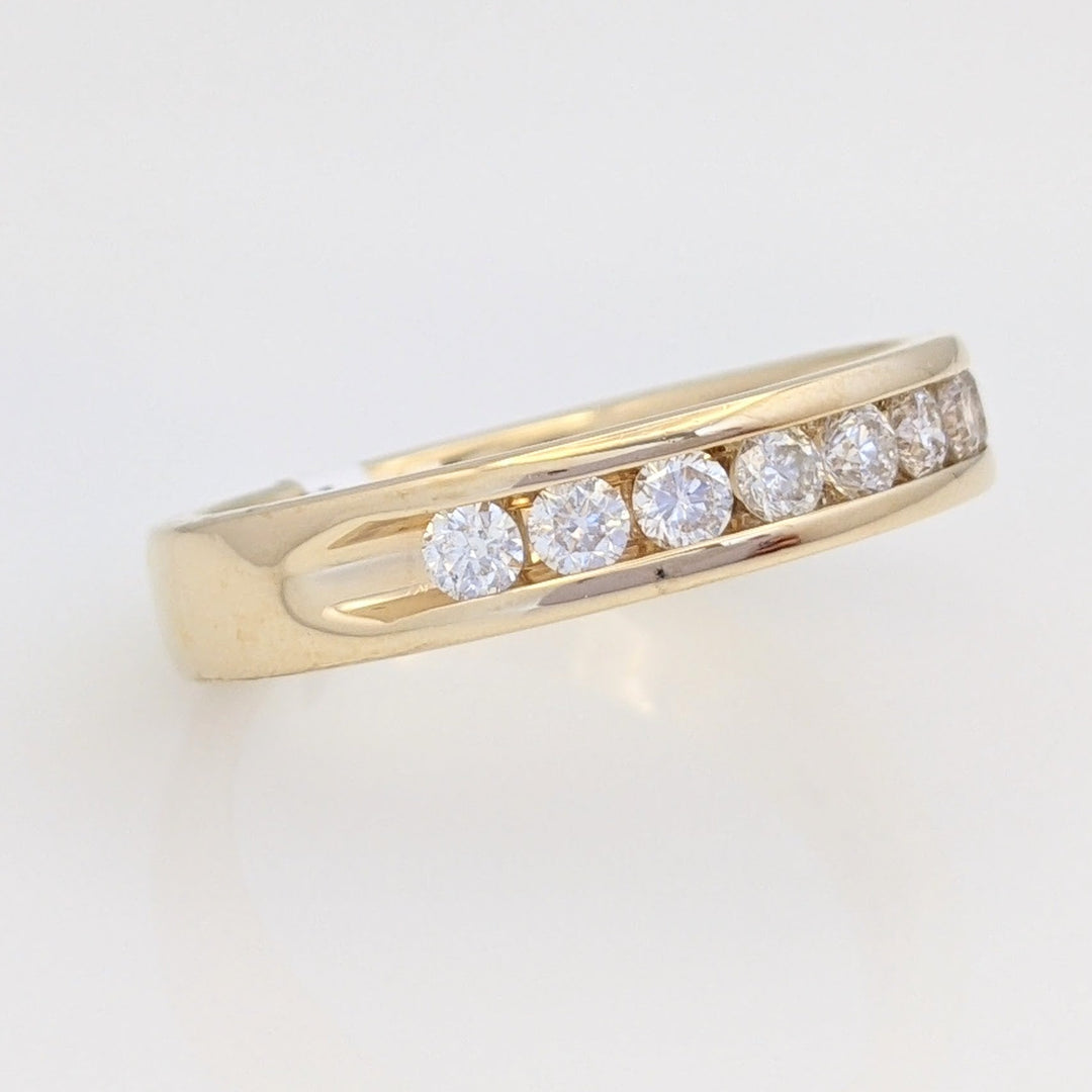 14K .74 CARAT TOTAL WEIGHT SI2 H DIAMOND ROUND (11) ESTATE CHANNEL BAND 5.3 GRAMS