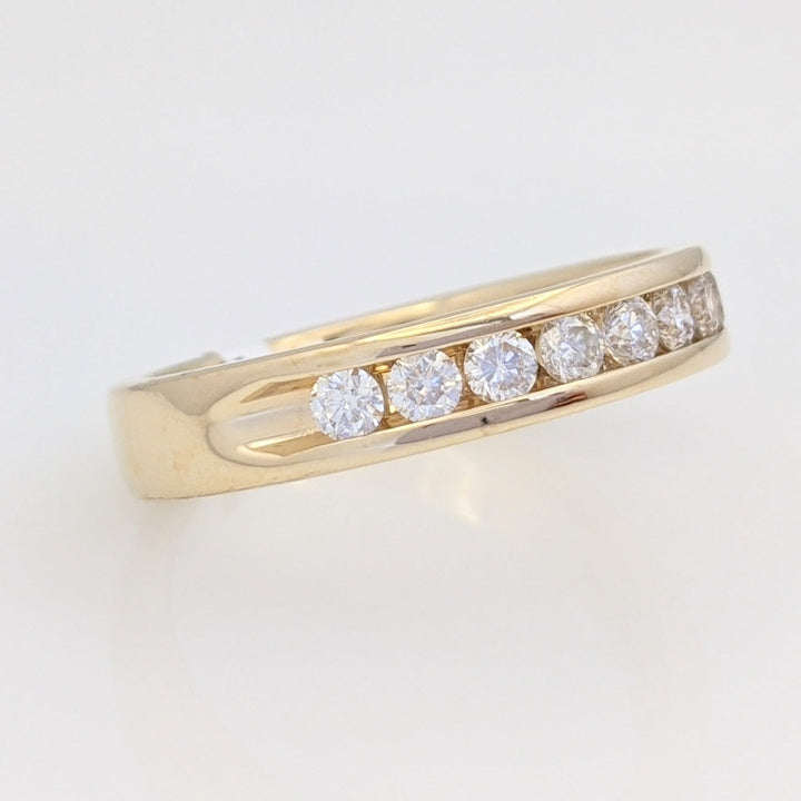 14K .74 CARAT TOTAL WEIGHT SI2 H DIAMOND ROUND (11) ESTATE CHANNEL BAND 5.3 GRAMS