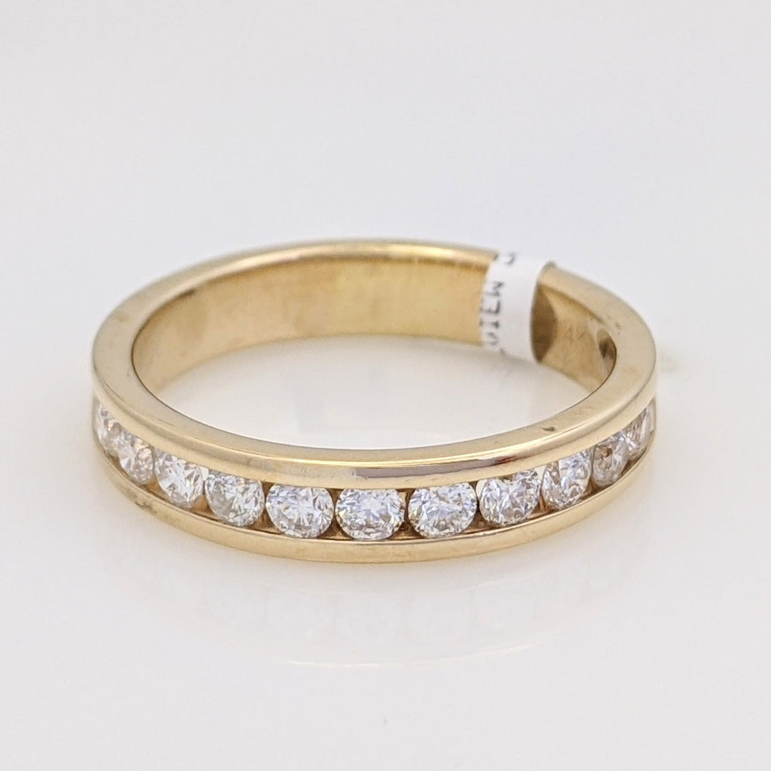 14K .74 CARAT TOTAL WEIGHT SI2 H DIAMOND ROUND (11) ESTATE CHANNEL BAND 5.3 GRAMS