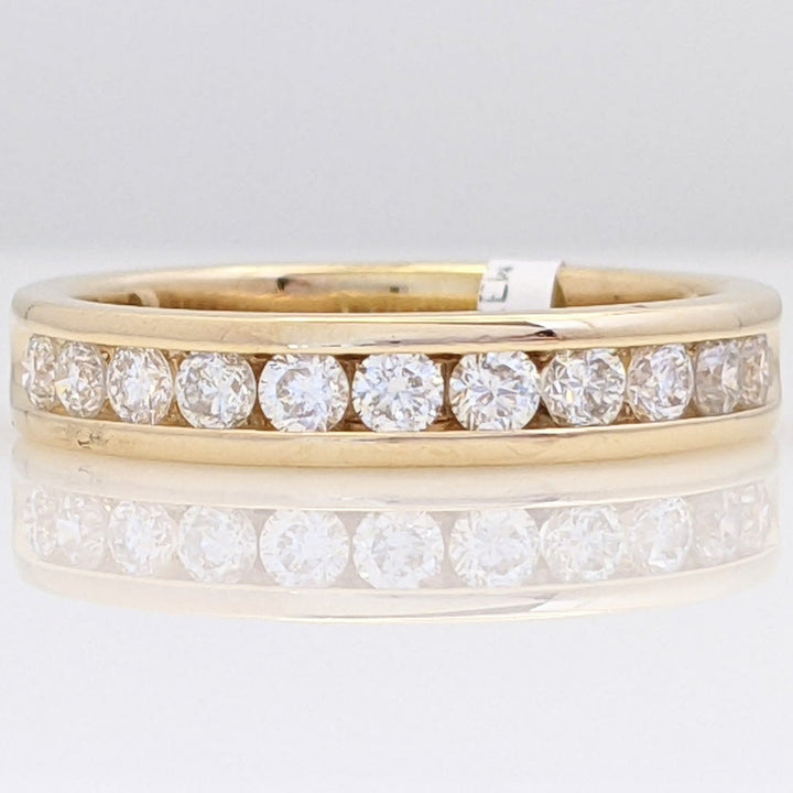 14K .74 CARAT TOTAL WEIGHT SI2 H DIAMOND ROUND (11) ESTATE CHANNEL BAND 5.3 GRAMS