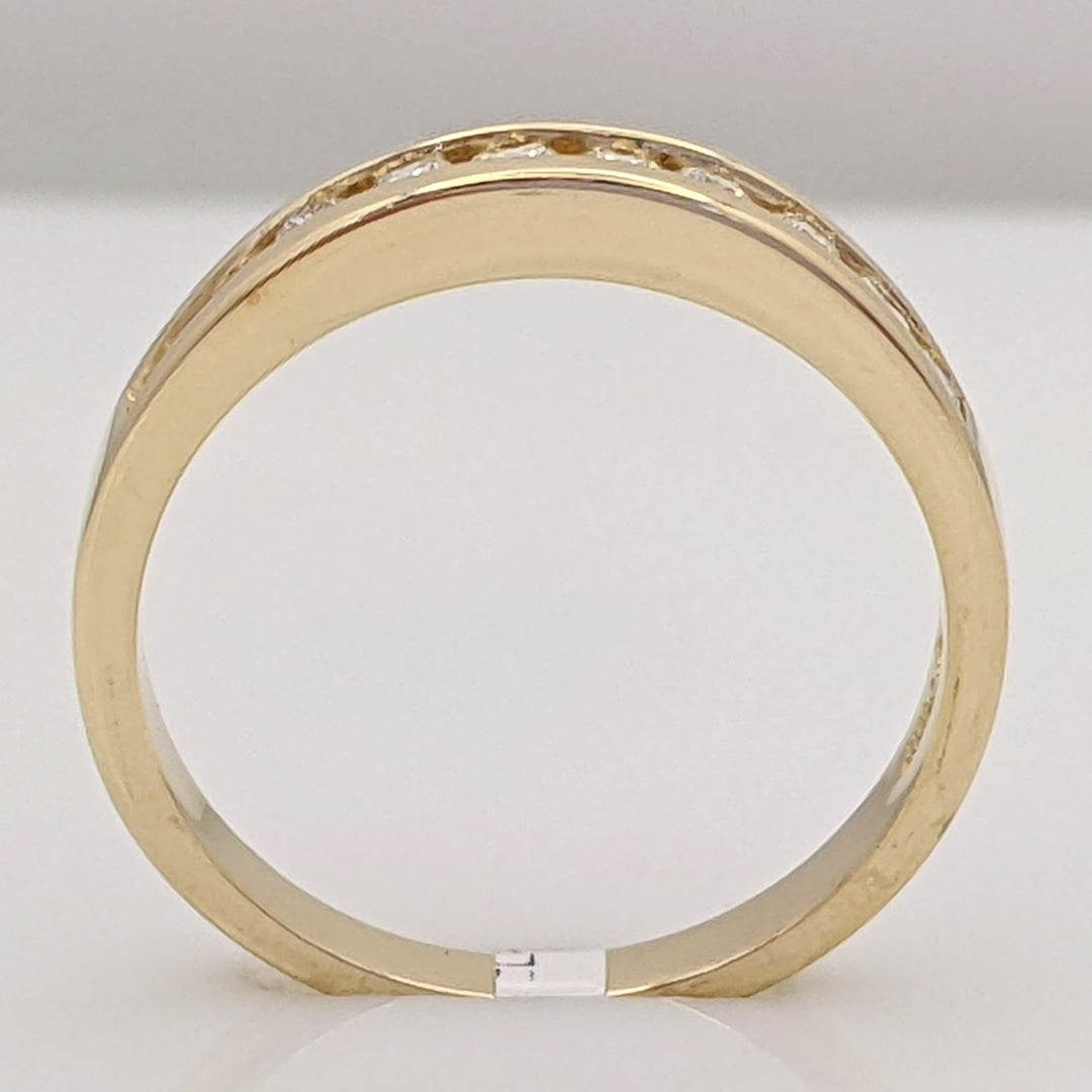 14K .25 CARAT TOTAL WEIGHT SI2 I DIAMOND ROUND (10) ESTATE CHANNEL SET BAND 2.5 GRAMS