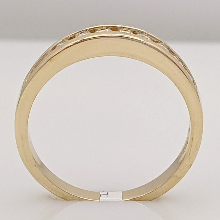 14K .25 CARAT TOTAL WEIGHT SI2 I DIAMOND ROUND (10) ESTATE CHANNEL SET BAND 2.5 GRAMS