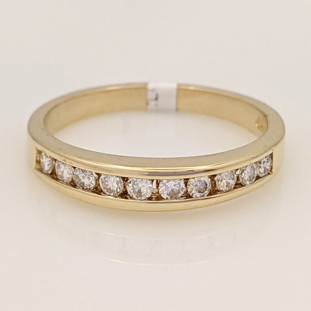 14K .25 CARAT TOTAL WEIGHT SI2 I DIAMOND ROUND (10) ESTATE CHANNEL SET BAND 2.5 GRAMS