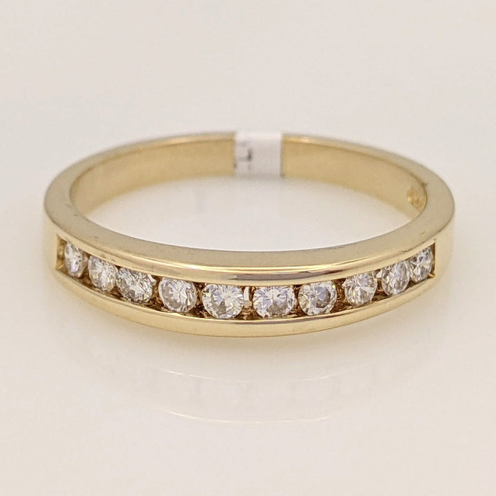 14K .25 CARAT TOTAL WEIGHT SI2 I DIAMOND ROUND (10) ESTATE CHANNEL SET BAND 2.5 GRAMS