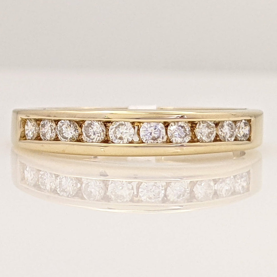 14K .25 CARAT TOTAL WEIGHT SI2 I DIAMOND ROUND (10) ESTATE CHANNEL SET BAND 2.5 GRAMS