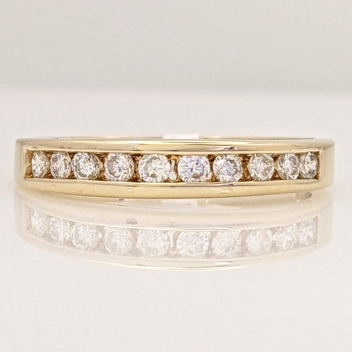 14K .25 CARAT TOTAL WEIGHT SI2 I DIAMOND ROUND (10) ESTATE CHANNEL SET BAND 2.5 GRAMS