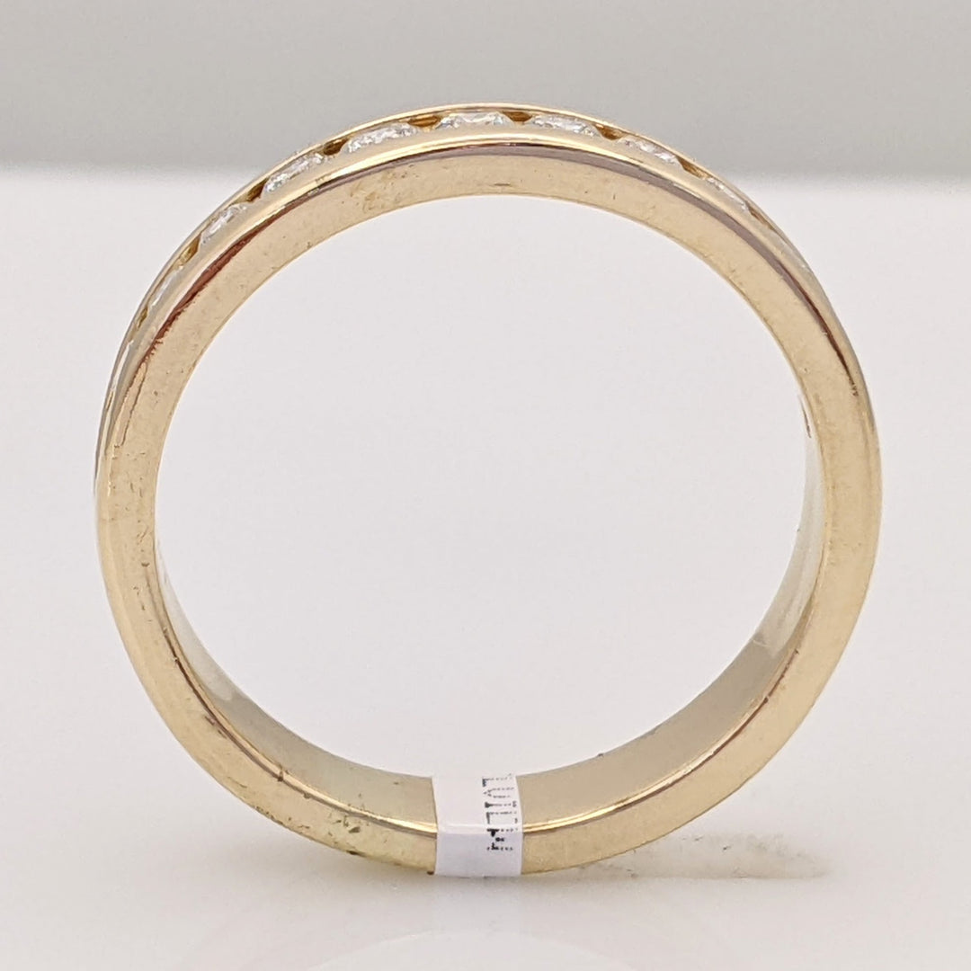 14K .42 CARAT TOTAL WEIGHT SI2 I DIAMOND ROUND (12) ESTATE CHANNEL BAND 4.1 GRAMS