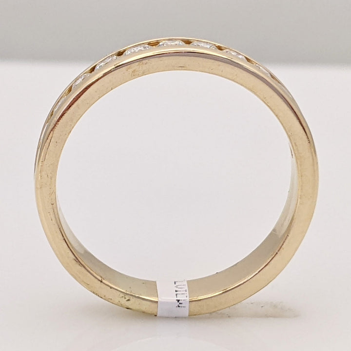 14K .42 CARAT TOTAL WEIGHT SI2 I DIAMOND ROUND (12) ESTATE CHANNEL BAND 4.1 GRAMS