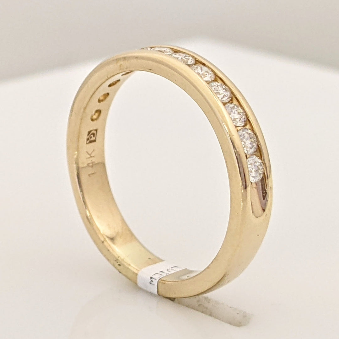 14K .42 CARAT TOTAL WEIGHT SI2 I DIAMOND ROUND (12) ESTATE CHANNEL BAND 4.1 GRAMS