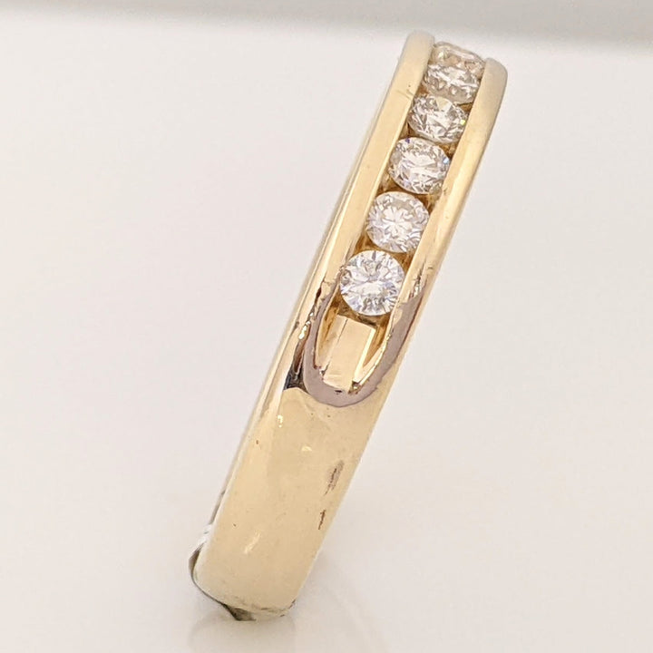 14K .42 CARAT TOTAL WEIGHT SI2 I DIAMOND ROUND (12) ESTATE CHANNEL BAND 4.1 GRAMS