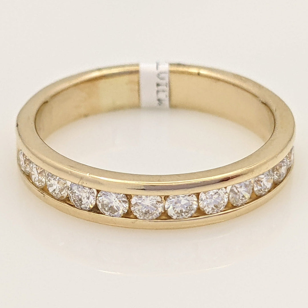 14K .42 CARAT TOTAL WEIGHT SI2 I DIAMOND ROUND (12) ESTATE CHANNEL BAND 4.1 GRAMS