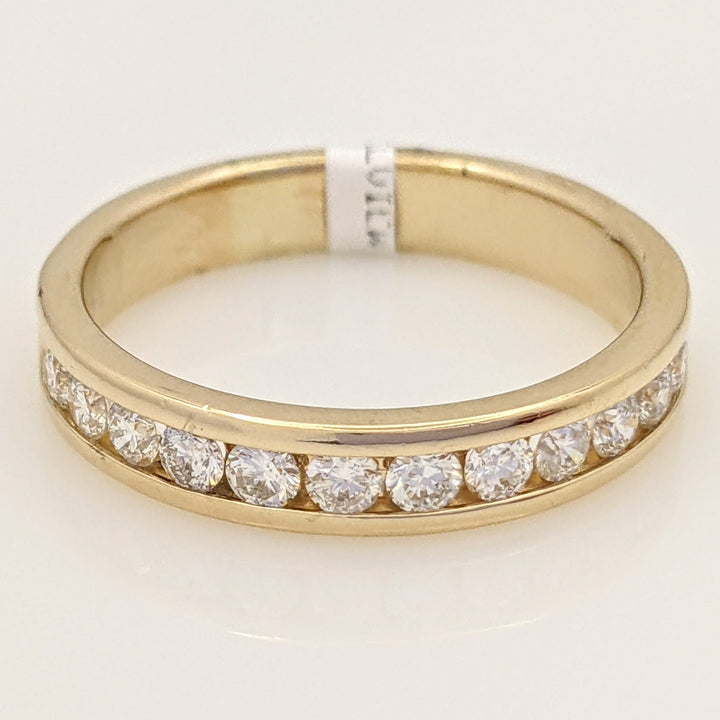14K .42 CARAT TOTAL WEIGHT SI2 I DIAMOND ROUND (12) ESTATE CHANNEL BAND 4.1 GRAMS