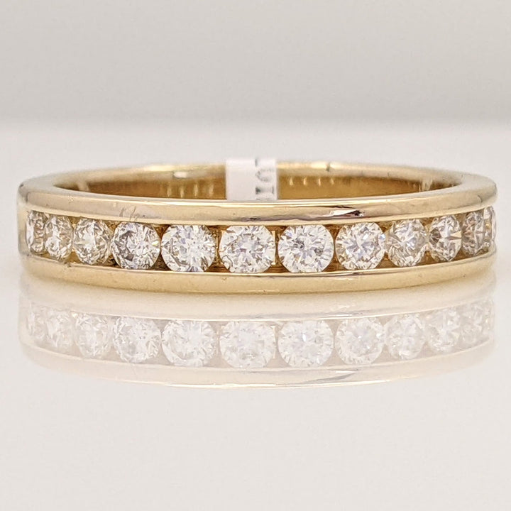 14K .42 CARAT TOTAL WEIGHT SI2 I DIAMOND ROUND (12) ESTATE CHANNEL BAND 4.1 GRAMS