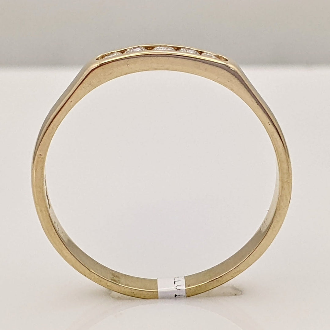 14K .15 CARAT TOTAL WEIGHT SI2 I DIAMOND ROUND (5) ESTATE CHANNEL BAND 2.5 GRAMS