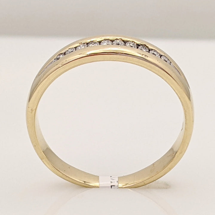 14K .10 CARAT TOTAL WEIGHT I2 H DIAMOND ROUND (10) ESTATE CHANNEL SET BAND 3.0 GRAMS