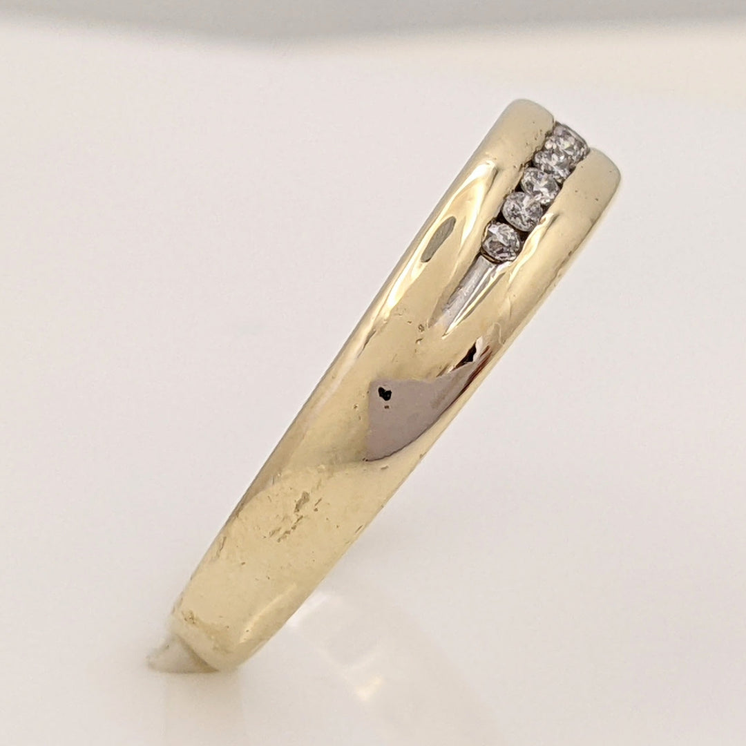 14K .10 CARAT TOTAL WEIGHT I2 H DIAMOND ROUND (10) ESTATE CHANNEL SET BAND 3.0 GRAMS