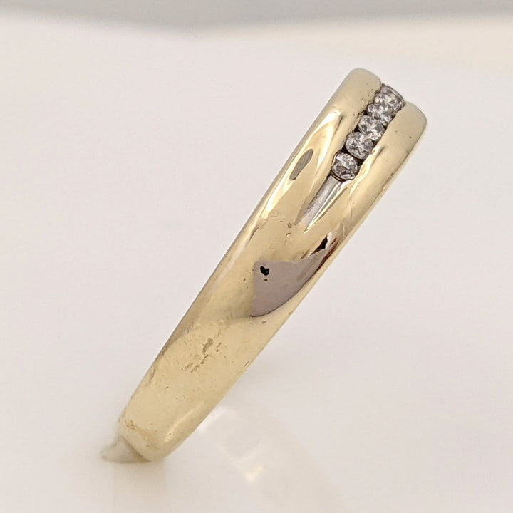 14K .10 CARAT TOTAL WEIGHT I2 H DIAMOND ROUND (10) ESTATE CHANNEL SET BAND 3.0 GRAMS