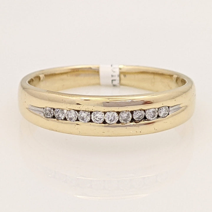 14K .10 CARAT TOTAL WEIGHT I2 H DIAMOND ROUND (10) ESTATE CHANNEL SET BAND 3.0 GRAMS