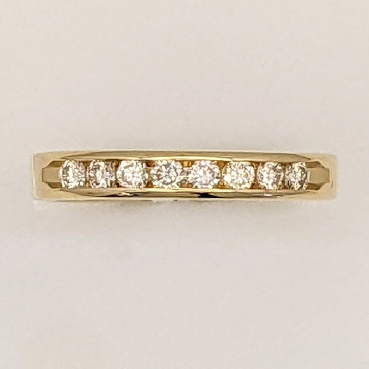 14K .24 CARAT TOTAL WEIGHT VS2 I DIAMOND ROUND (8) ESTATE CHANNEL BAND 1.9 GRAMS