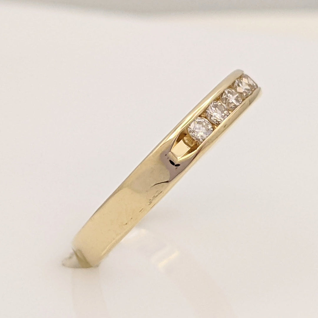 14K .24 CARAT TOTAL WEIGHT VS2 I DIAMOND ROUND (8) ESTATE CHANNEL BAND 1.9 GRAMS